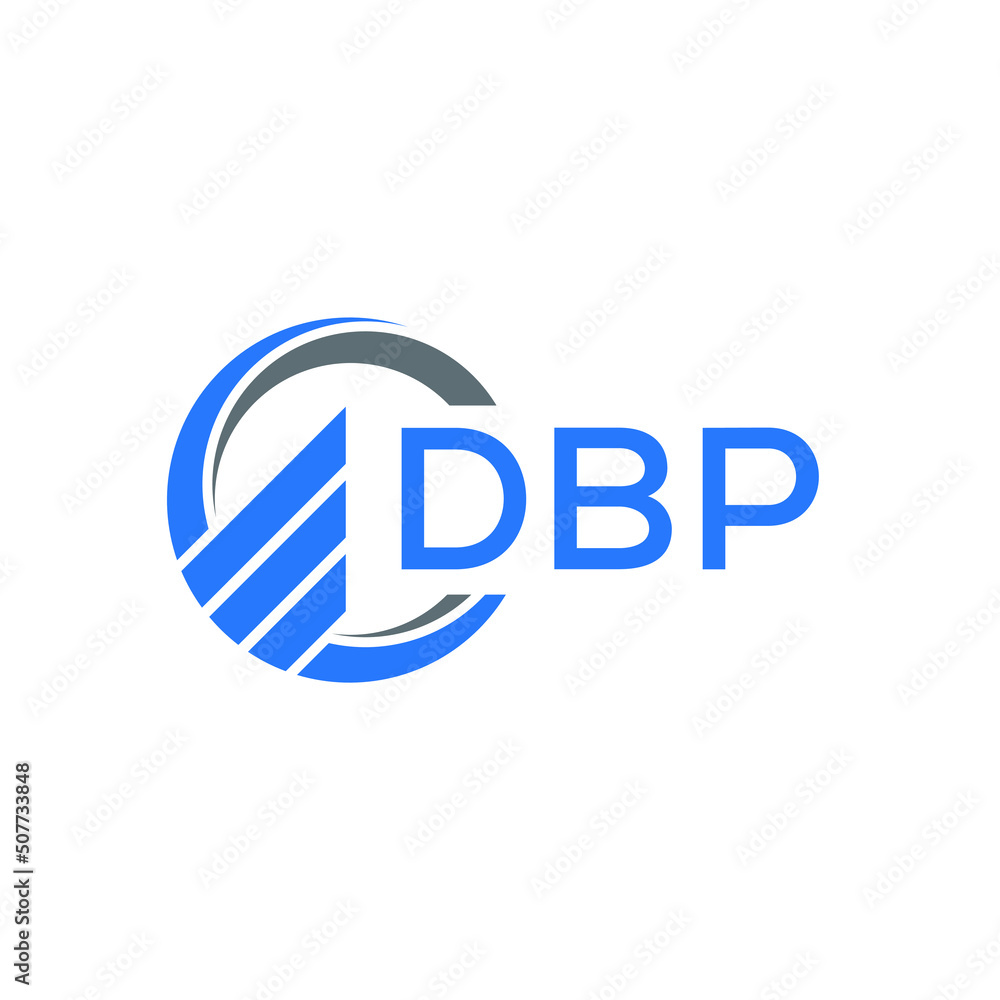 DBP Flat accounting logo design on white background. DBP creative initials Growth graph letter logo concept. DBP business finance logo design 