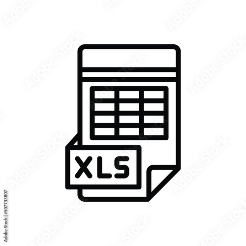 Black line icon for excel