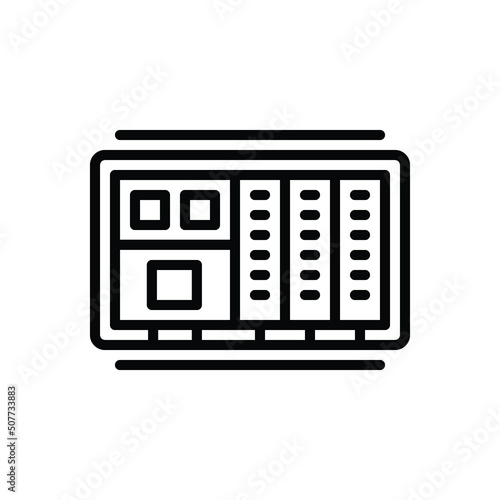 Black line icon for plc controller