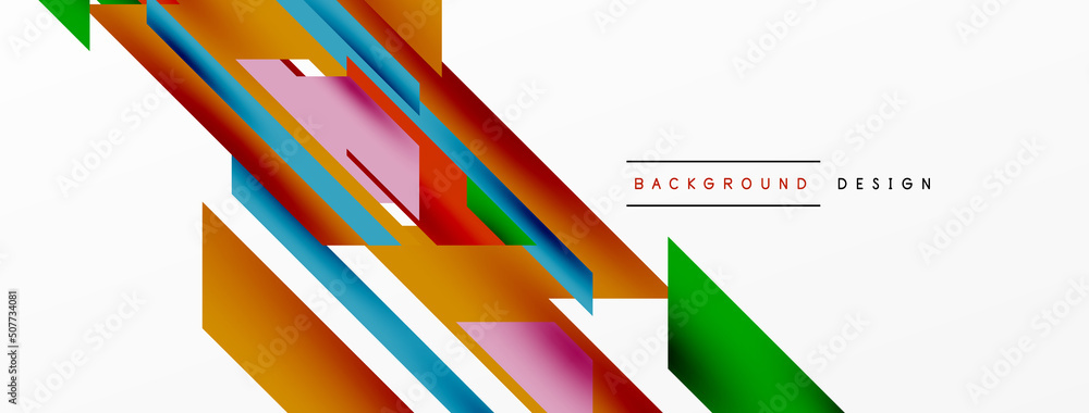 Minimal geometric abstract background. Dynamic 3d lines composition. Trendy techno business template for wallpaper, banner, background or landing Minimal geometric abstract background. Dynamic 3d lines composition. Trendy techno business template for wallpaper, banner, background or landing