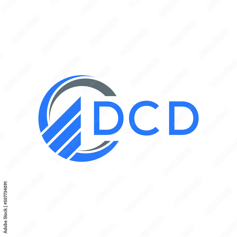 DCD Flat accounting logo design on white background. DCD creative initials Growth graph letter logo concept. DCD business finance logo design. 