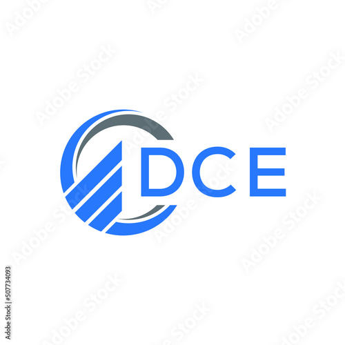 DCE Flat accounting logo design on white background. DCE creative initials Growth graph letter logo concept. DCE business finance logo design.  photo