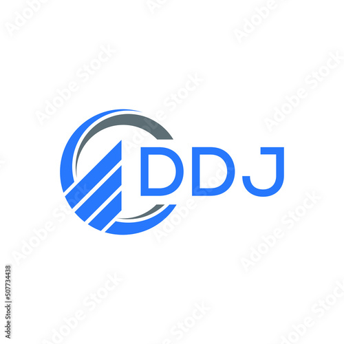 DDJ Flat accounting logo design on white background. DDJ creative initials Growth graph letter logo concept. DDJ business finance logo design.  photo