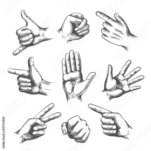 Sketching hands gestures