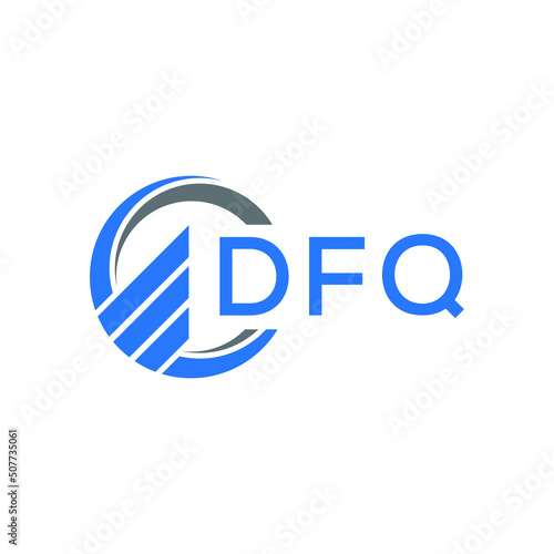 DFQ Flat accounting logo design on white background. DFQ creative initials Growth graph letter logo concept. DFQ business finance logo design. 