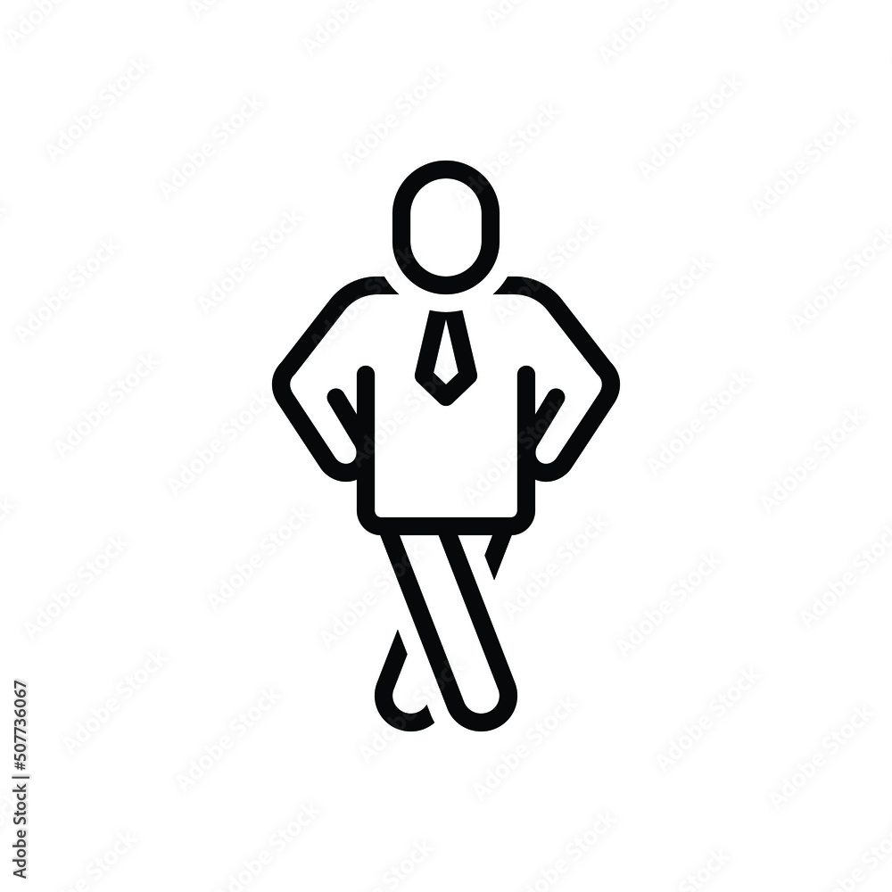 Obraz premium Black line icon for pose