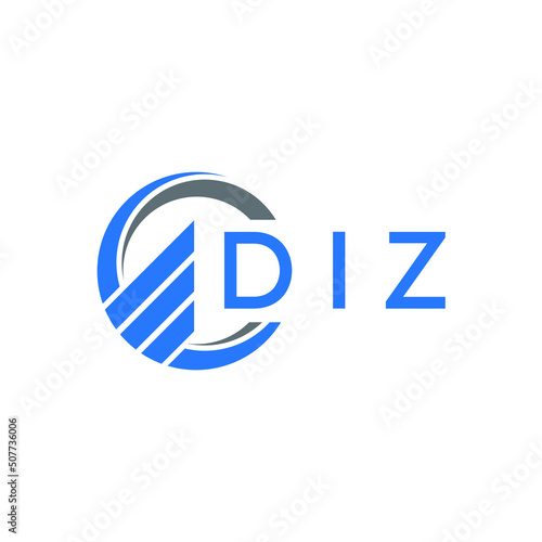 DIZ Flat accounting logo design on white background. DIZ creative initials Growth graph letter logo concept. DIZ business finance logo design.  photo