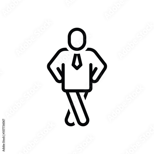 Black line icon for pose