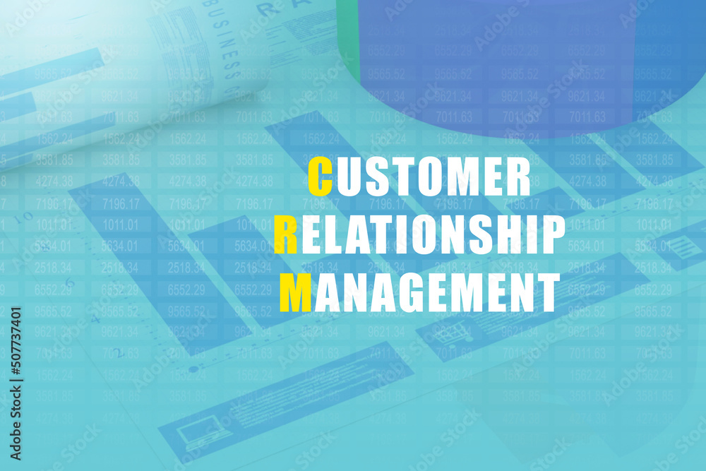 Fototapeta premium 2d illustration Customer Relationship Management 