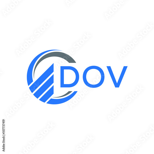 DOV Flat accounting logo design on white background. DOV creative initials Growth graph letter logo concept. DOV business finance logo design.  photo