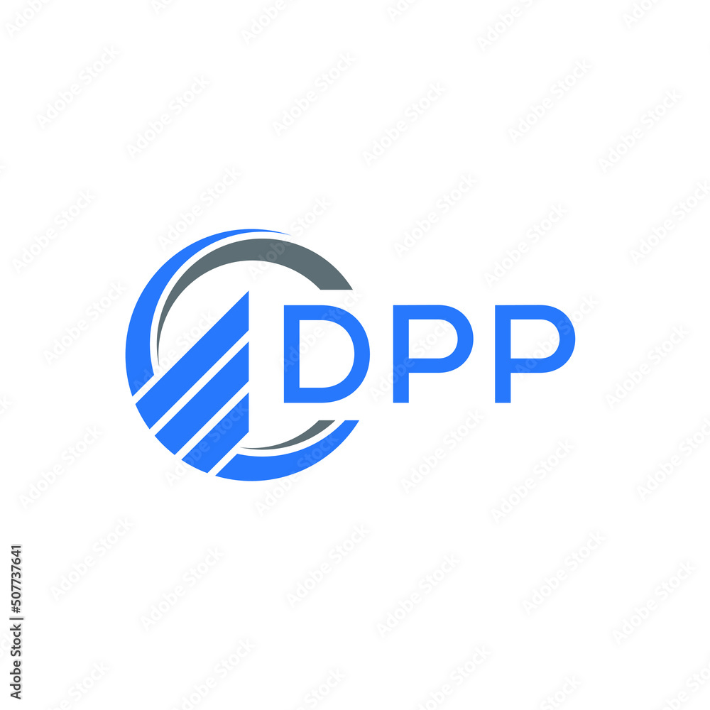 Fototapeta premium DPP Flat accounting logo design on white background. DPP creative initials Growth graph letter logo concept. DPP business finance logo design. 