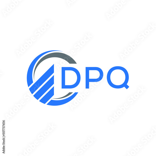 DPQ Flat accounting logo design on white background. DPQ creative initials Growth graph letter logo concept. DPQ business finance logo design. 