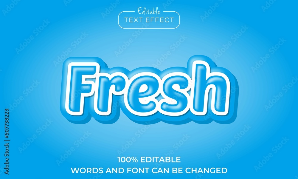 fresh 3d editable text effect