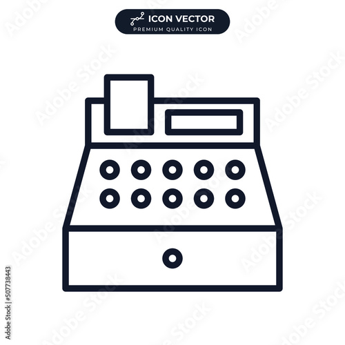 cash register icon symbol template for graphic and web design collection logo vector illustration