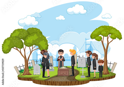 People at funeral ceremony