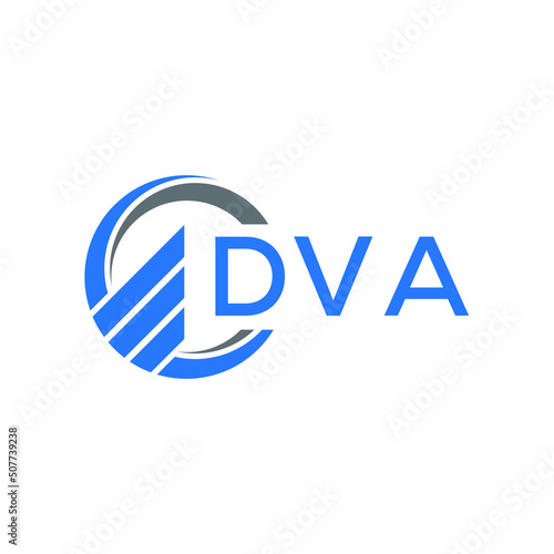 DVA Flat accounting logo design on white  background. DVA creative initials Growth graph letter logo concept. DVA business finance logo design.