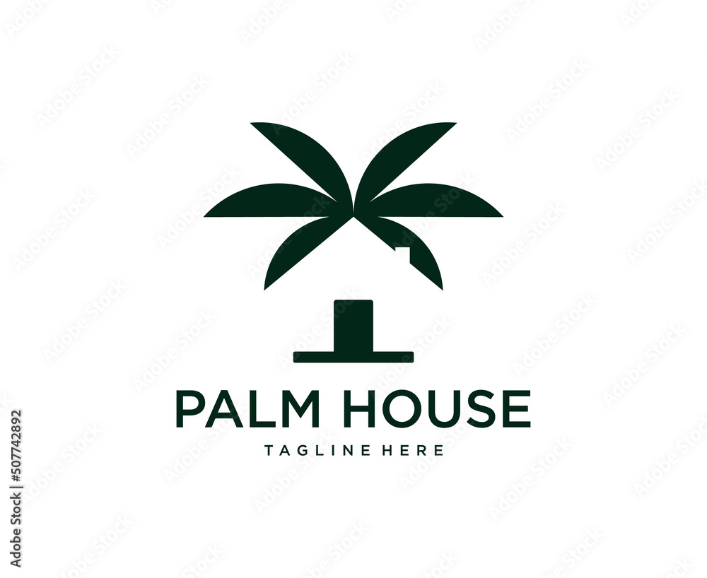 Palm house logo symbol icon design vector template
