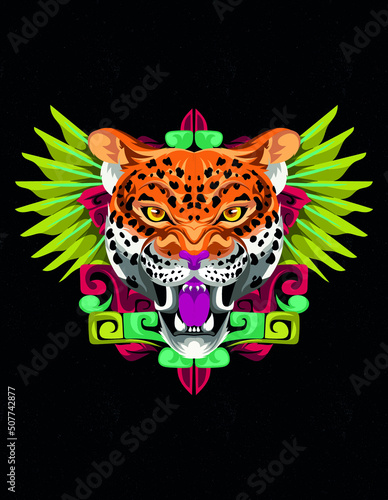 jaguar quetzal aztec art © cat poe