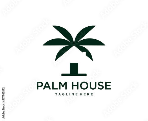 Palm house logo symbol icon design vector template