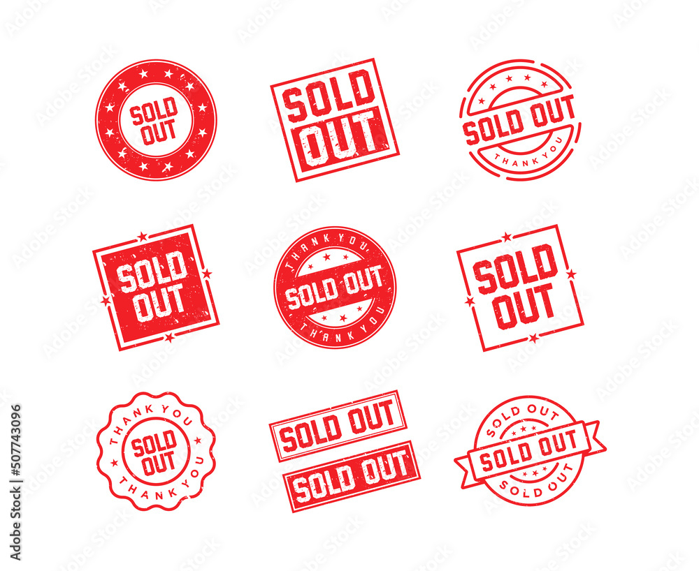 Sold Out Stamp Badge Emblem Logo for business Store logo design vector Sold Out Stamp Badge Emblem Logo for business Store logo design vector