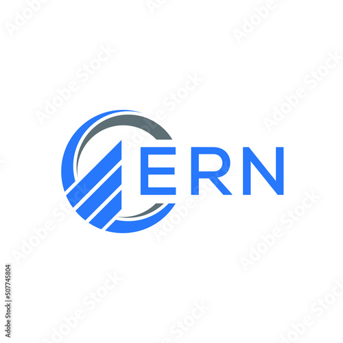 ERN Flat accounting logo design on white  background. ERN creative initials Growth graph letter logo concept. ERN business finance logo design.
