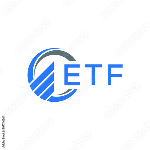 ETF Flat accounting logo design on white  background. ETF creative initials Growth graph letter logo concept. ETF business finance logo design.
