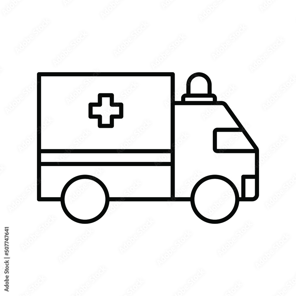 Ambulance icon on white background color editable Ambulance icon on white background color editable