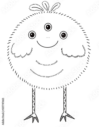 chick monster coloring page