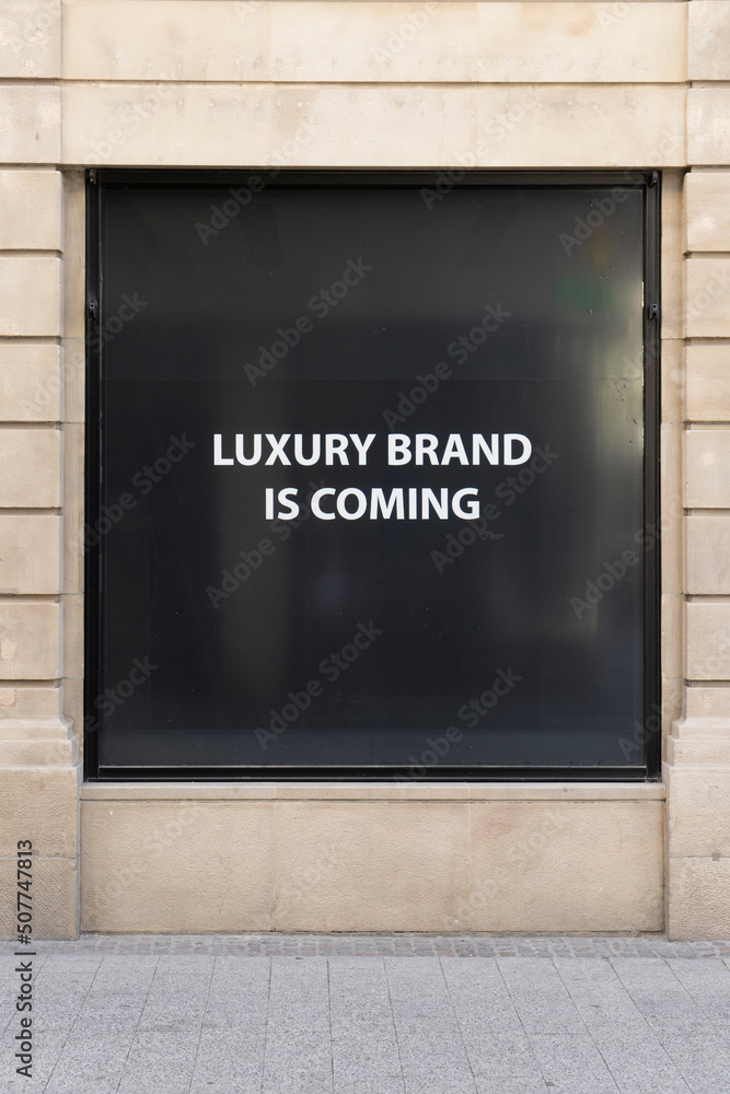 Luxury brand coming soon sign