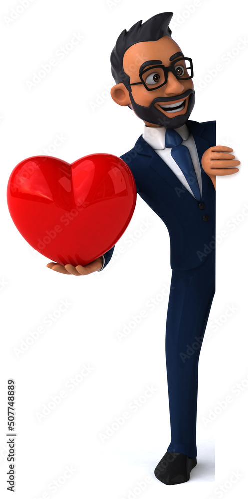 Fun 3D cartoon illustration of an indian businessman Fun 3D cartoon illustration of an indian businessman