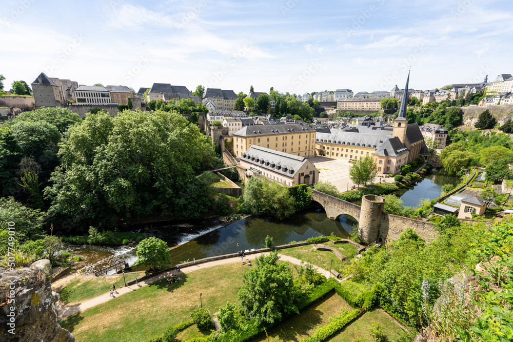 Fototapeta premium Grund district in Luxembourg city