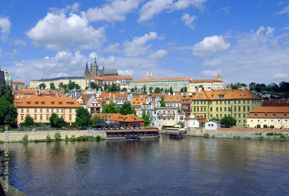 Charles bridge and city castle, Prague, Czech Republic.