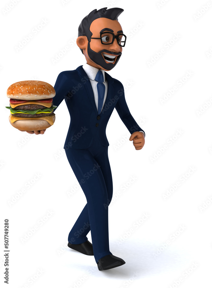 Fun 3D cartoon illustration of an indian businessman Fun 3D cartoon illustration of an indian businessman
