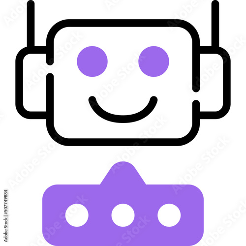 chatbot flat line icon