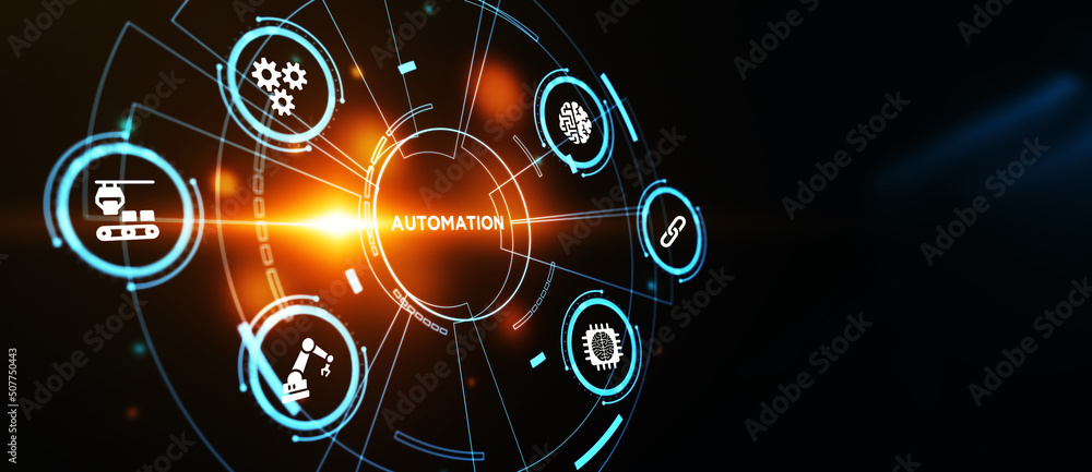 Fototapeta premium Business, Technology, Internet and network concept. Automation Software Technology Process System. 3d illustration