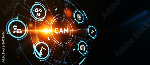 фотографія CAM Computer-aided manufacturing industrial technology automation concept