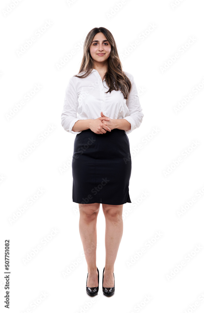 Young Indian businesswoman full body isolated on white Young Indian businesswoman full body isolated on white