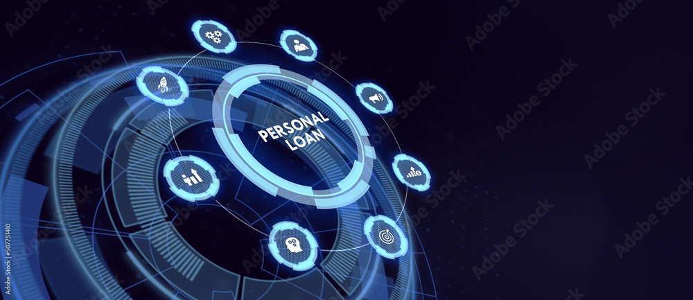 Business, Technology, Internet and network concept. Loan personal finance. 3d illustration Business, Technology, Internet and network concept. Loan personal finance. 3d illustration