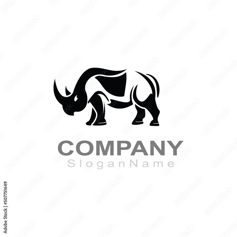 Rhino Logo image design Vector Template. Modern animal. Vector