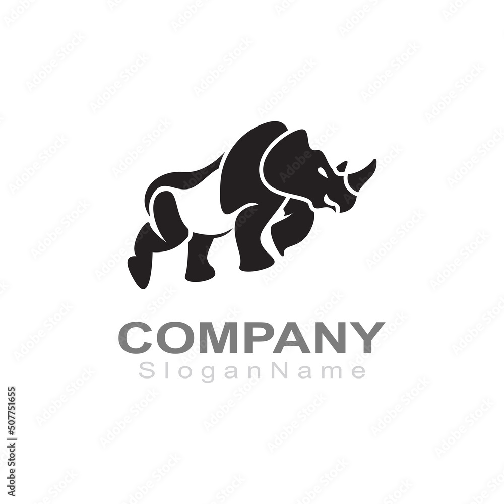 Rhino Logo image design Vector Template. Modern animal. Vector