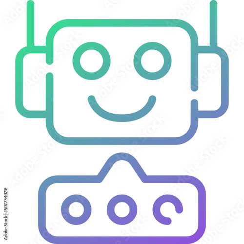 chatbot gradient line icon