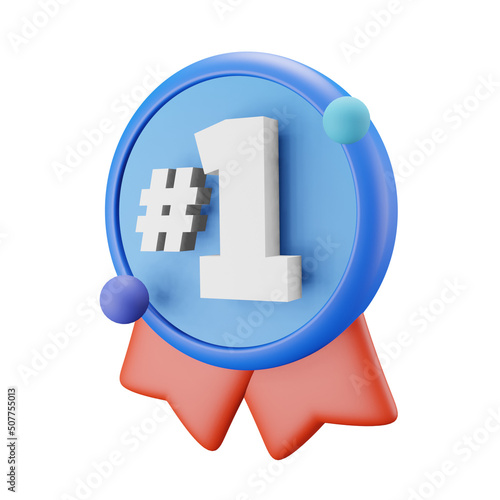 No 1 Badge 3D Icon