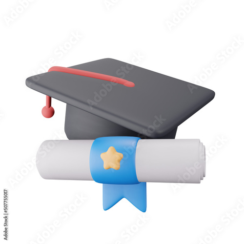 Graduation Hat 3D Icon