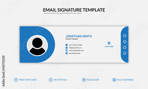 Corporate email signature or email footer vector template 