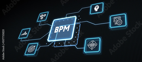 BPM Business process management system technology concept. 3d illustration photo