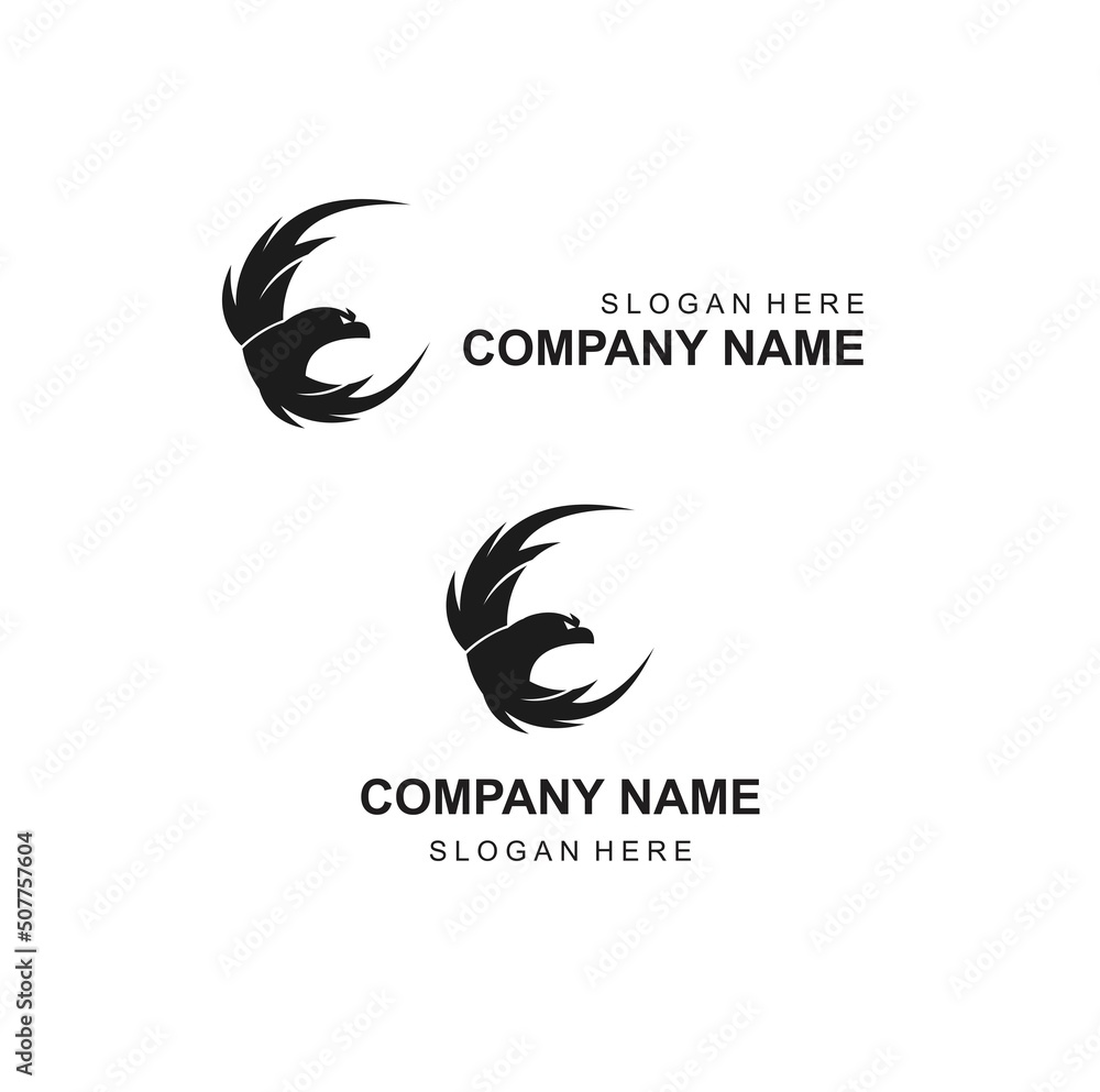 Obraz premium logo for company horseshoe with eagle bird round