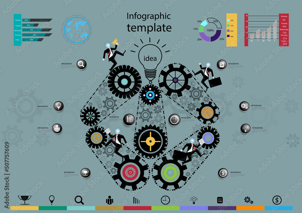 Illustration business.design modern idea and concept think creativity. for Social network,success,plan,think,search,analyze,communicate, futuristic idea innovation technology. Illustration business.design modern idea and concept think creativity. for Social network,success,plan,think,search,analyze,communicate, futuristic idea innovation technology.