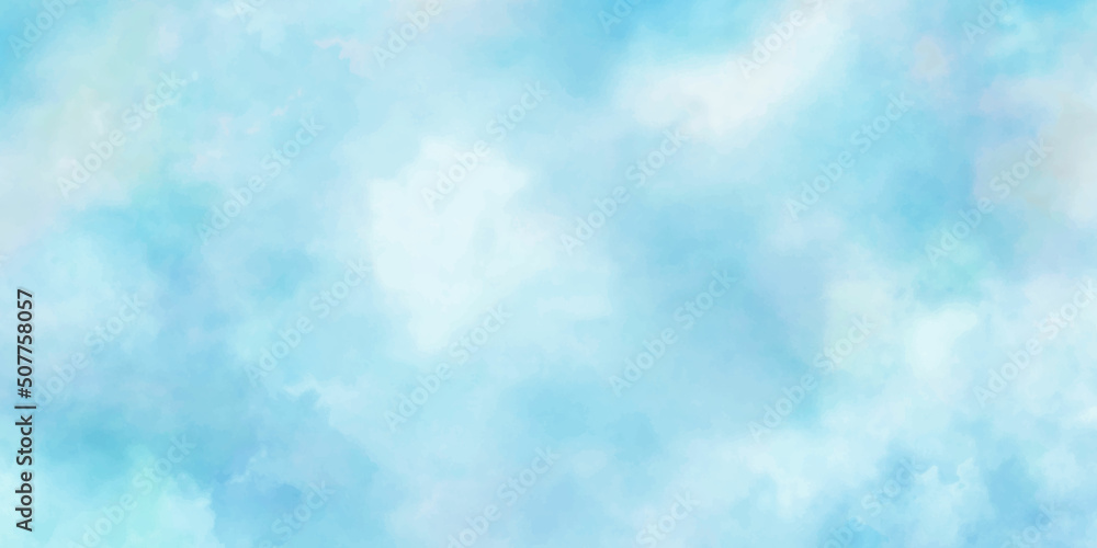 Light sky blue watercolor background. abstract watercolor background, vector illustration. Blue sky with white cloud. Blue background. The summer sky is colorful clearing day and beautiful.