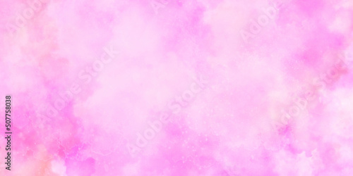 Abstract watercolor background with space Pink sky background with white clouds. Panorama view pink sky background, vector illustrator.
