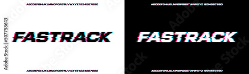 Modern Glitch Font Style. Regular and Italic. Uppercase and Number